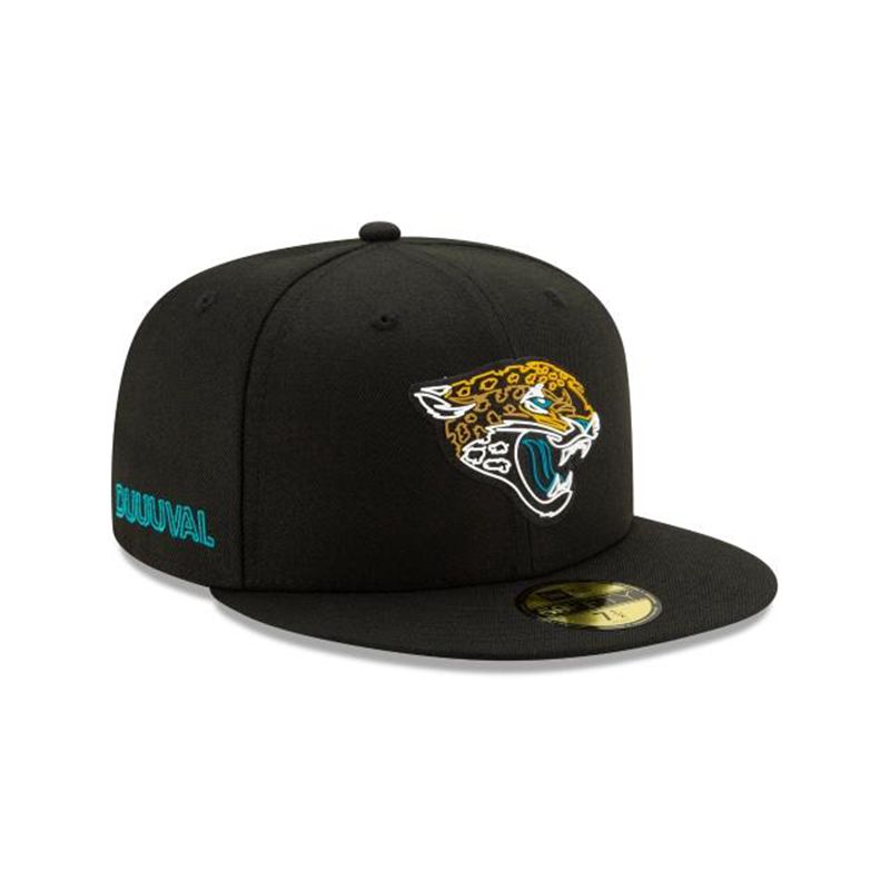 NFL Jacksonville Jaguars Official Draft 59Fifty Fitted (HVP8787) - Black New Era Caps